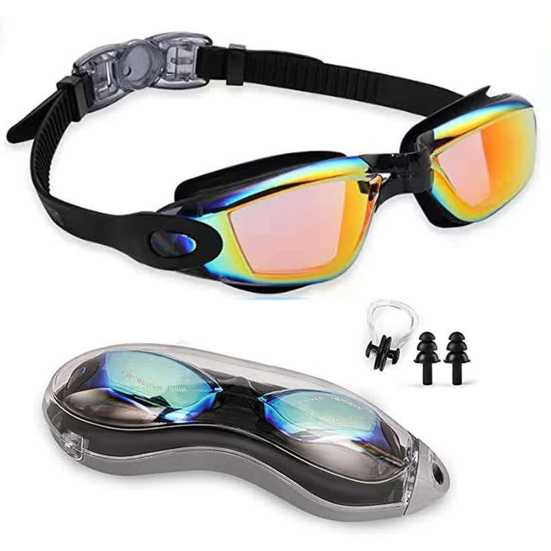 Spykay™ SG61021 Swimming Goggles No Leaking Full Protection Adult Men Women Youth with Earplugs,Nose clip and Case  - A-Black/Orange - image 10