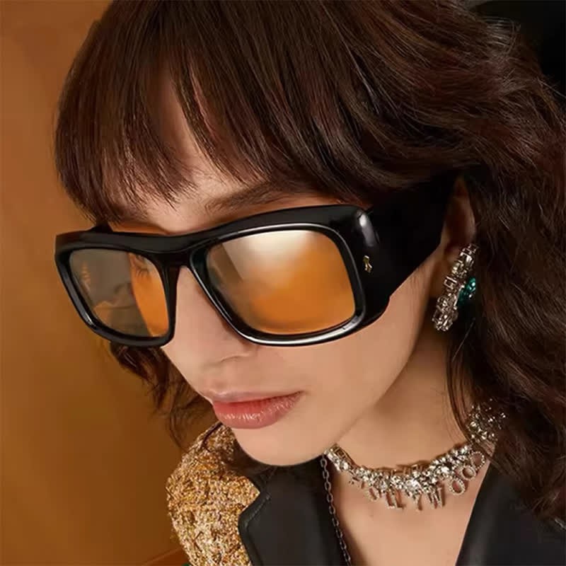 Spykay™ SG60905 Arrow Decor Square Frame Thick Sunglasses