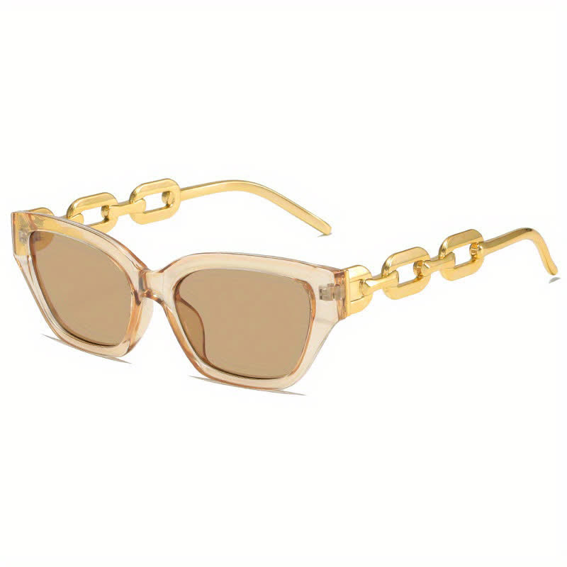 Spykay™ SG60953 Retro Cat-Eye Chain Temples Trendy Sunglasses - Champagne - image 16