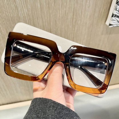 Spykay™ EG26812 Oversized Square Frame Anti-blue Light Glasses - Brown/Yellow - image 15