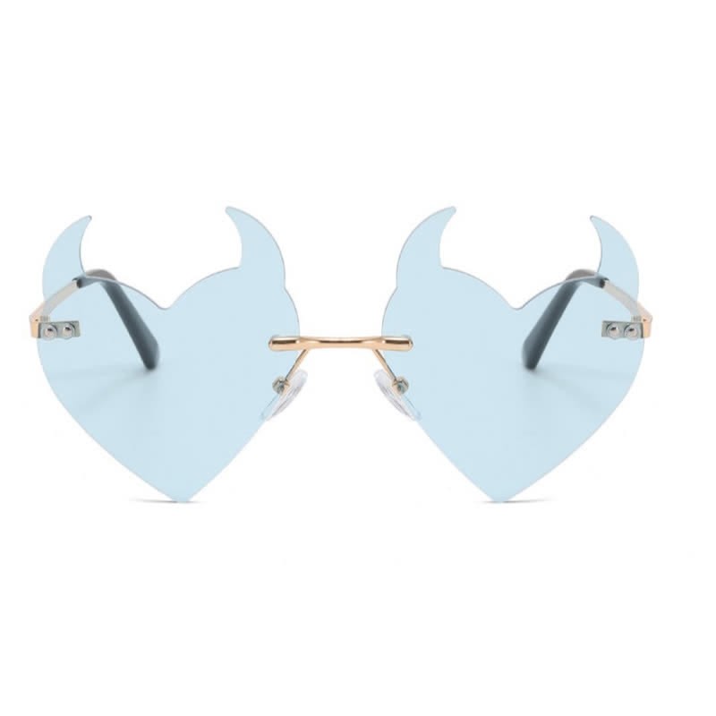 Spykay™ SG60991 Halloween Rimless Devil Horns Heart Sunglasses for Women Men - image 15