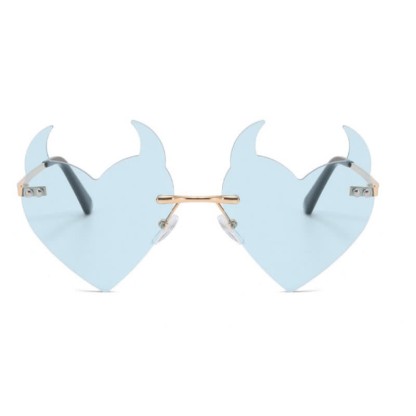Spykay™ SG60991 Halloween Rimless Devil Horns Heart Sunglasses for Women Men - image 15