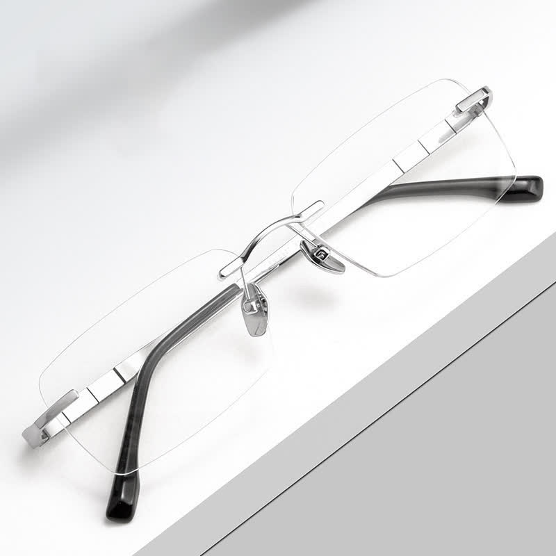 Spykay™ EG26903 Retro Simple Rectangle Frame Anti-blue Light Hipster Rimless Glasses - image 10