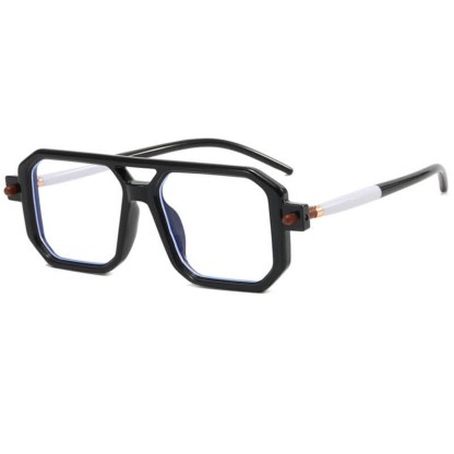 Spykay™ EG26767 Double Bridges Square Frame Glasses - Black/White - image 4