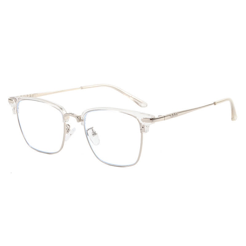 Spykay™ EG26833 Semi-Rimless Retro Square Frame Anti-blue Light Browline Glasses - Clear - image 12