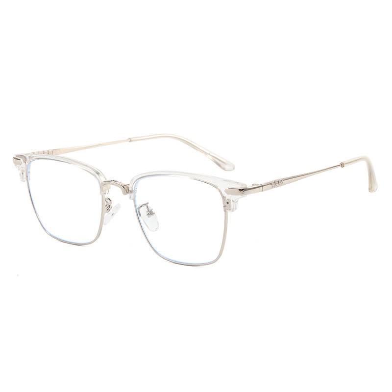 Spykay™ EG26833 Semi-Rimless Retro Square Frame Anti-blue Light Browline Glasses - Clear - image 12