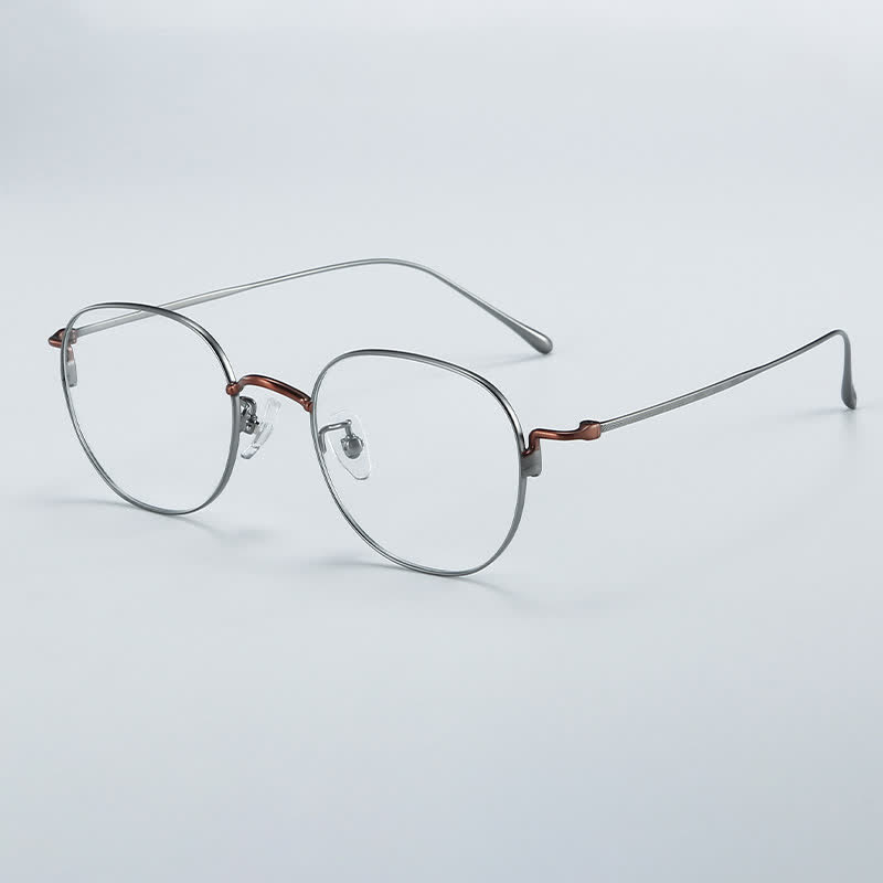 Spykay™ EG26855 Round Titanium Frame Anti-blue Light Simple Glasses - Black/Grey - image 8