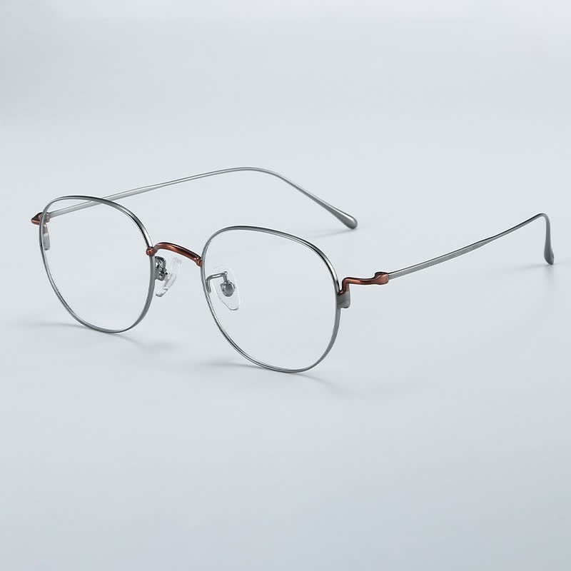 Spykay™ EG26855 Round Titanium Frame Anti-blue Light Simple Glasses - Black/Grey - image 8