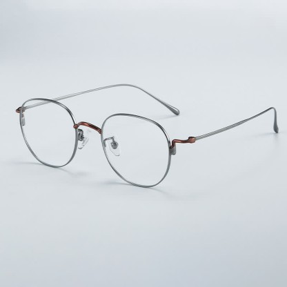 Spykay™ EG26855 Round Titanium Frame Anti-blue Light Simple Glasses - Black/Grey - image 8