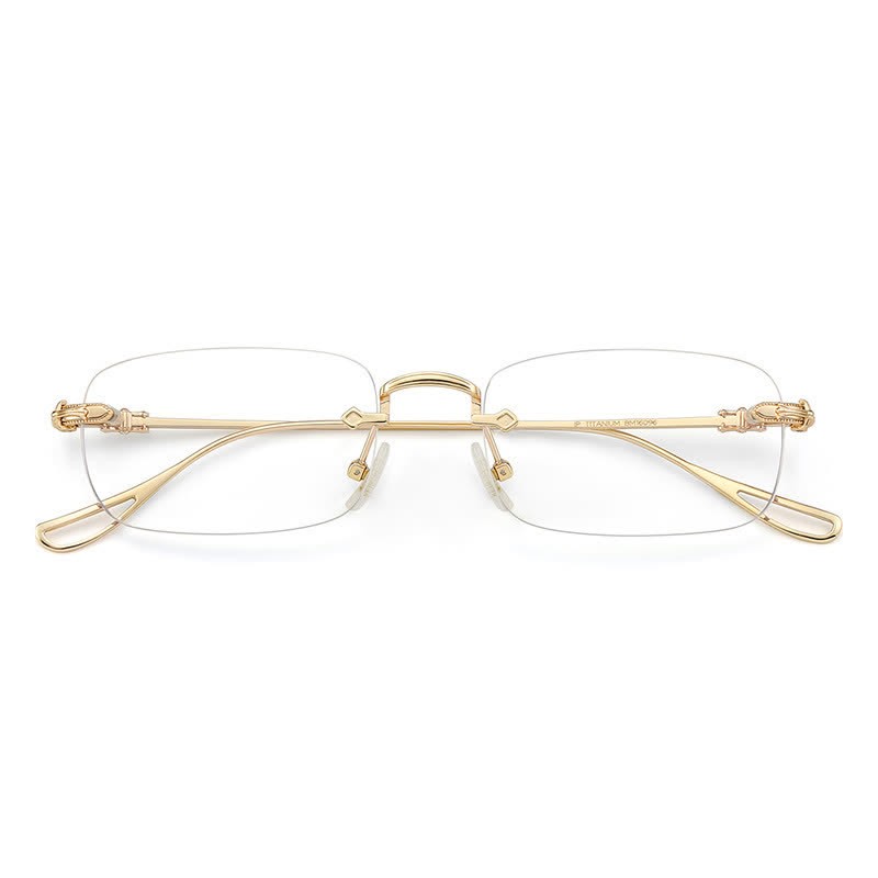 Spykay™ EG26923 Retro Gothic Cross Unisex Rimless Titanium Frame Anti-blue Light Glasses - image 6