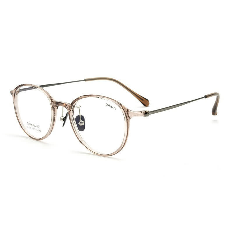 Spykay™ EG26847 Lightweight Classic Round Frame Anti-blue Light Simple Glasses - Brown - image 7