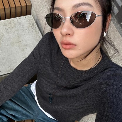 Spykay™ SG60770 Titanium Oval Frame Polarized Lightweight Sunglasses with Nylon Lenses - Black/Silver - image 12