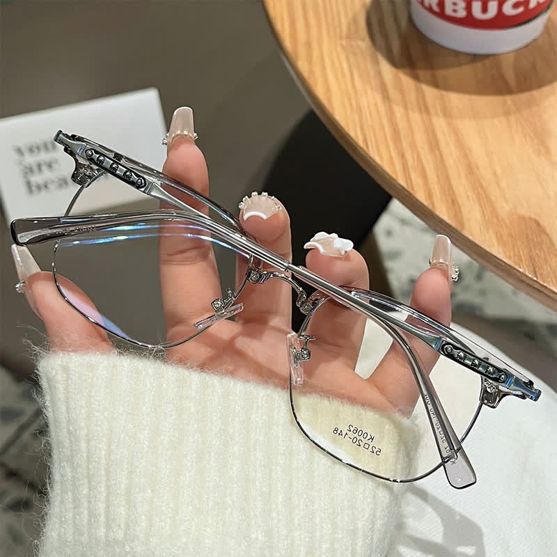 Spykay™ EG26897 Classic Square Frame Anti-blue Light Browline Glasses - image 12