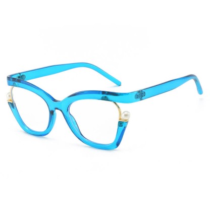 Spykay™ EG26758 Anti-blue Light Pearl Decor Irregular Oversized Eyeglasses - Blue - image 28