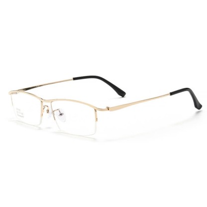 Spykay™ EG26842 Simple Semi-Rimless Titanium Rectangle Frame Anti-blue Light Glasses - Golden - image 4