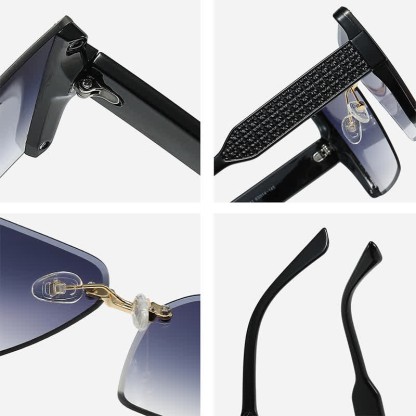 Spykay™ SG60835 Square Frame Oversized Rimless Sunglasses - image 7