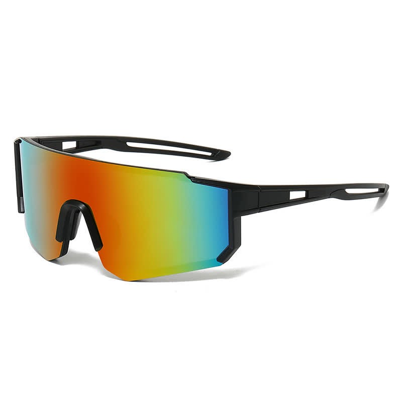Spykay™ SG60745 Y2K One-Piece Sports Sunglasses - Black/Orange - image 7