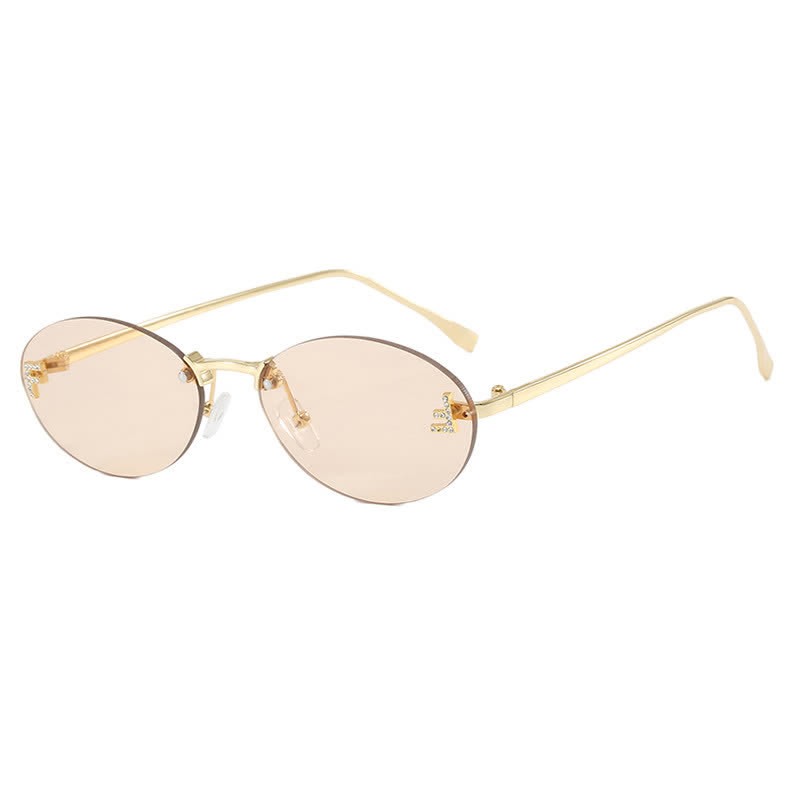 Spykay™ SG60701 'F' Design Oval Frames Rimless Sunglasses