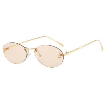 Spykay™ SG60701 'F' Design Oval Frames Rimless Sunglasses