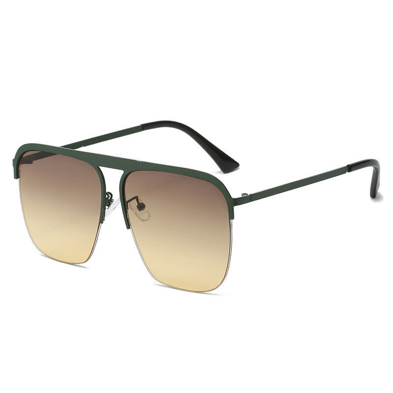 Spykay™ SG60864 Square Frame Semi-Rimless Oversized Sunglasses - Grey/Brown - image 10