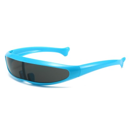 Spykay™ SG61011 One-piece Color Mirror Lens Monolens Cyclops Robotic Futuristic Narrow Y2K Punk Sunglasses - Red - image 24