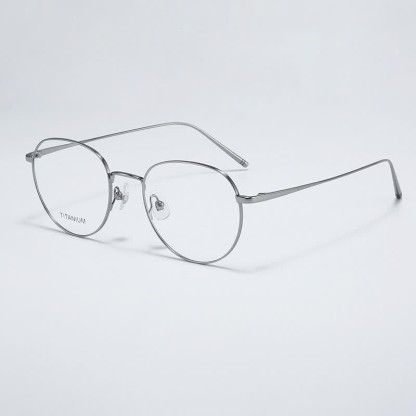 Spykay™ EG26857 Round Titanium Lightweight Frame Anti-blue Light Simple Glasses - Grey - image 11