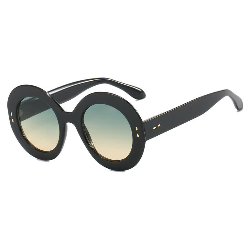 Spykay™ SG60923 Simple Oversized Round Frame Trendy Sunglasses - Green/Yellow - image 7