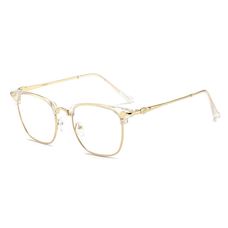 Spykay™ EG26834 Semi-Rimless Unisex Retro Square Frame Anti-blue Light Browline Glasses - Golden - image 7