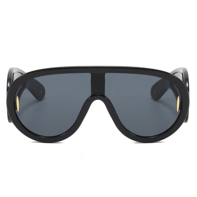 Spykay™ SG61002 Steampunk One-piece Frame Oversized Mirrored Sunglasses - image 7