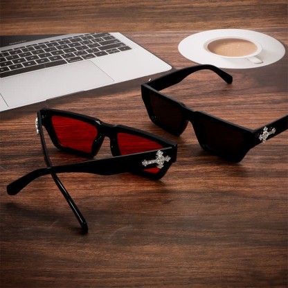 Spykay™ SG61019 Unsiex Rhinestone Cross Decor Square Frame Sunglasses - image 6