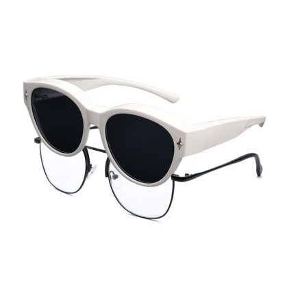Spykay™ SG61035 Fit Over Glasses Cat-Eye Star Decor Polarized Sunglasses - White - image 5