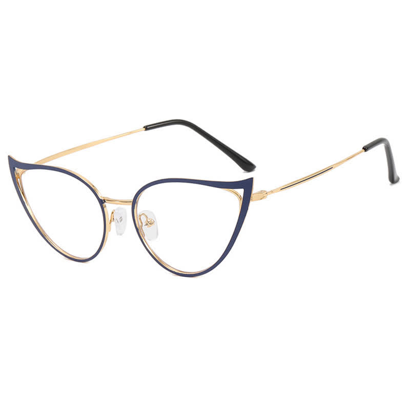 Spykay™ EG26880 Cat-Eye Metal Frame Hollow-out Anti-blue Light Glasses - Blue - image 10