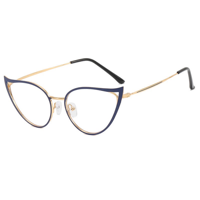 Spykay™ EG26880 Cat-Eye Metal Frame Hollow-out Anti-blue Light Glasses - Blue - image 10