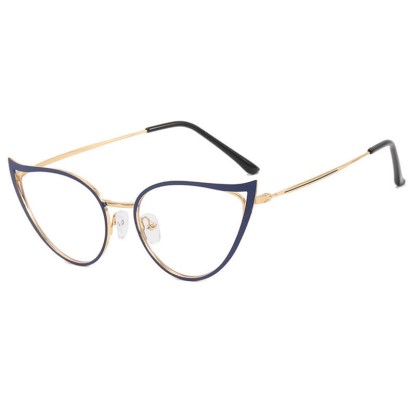 Spykay™ EG26880 Cat-Eye Metal Frame Hollow-out Anti-blue Light Glasses - Blue - image 10