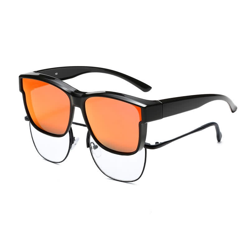 Spykay™ SG61038 Fit Over Glasses Square Frame Polarized Sunglasses - Orange - image 5