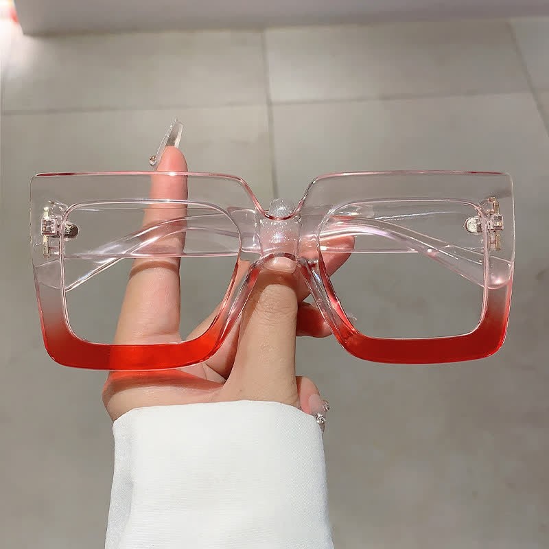 Spykay™ EG26812 Oversized Square Frame Anti-blue Light Glasses - Pink/Red - image 24
