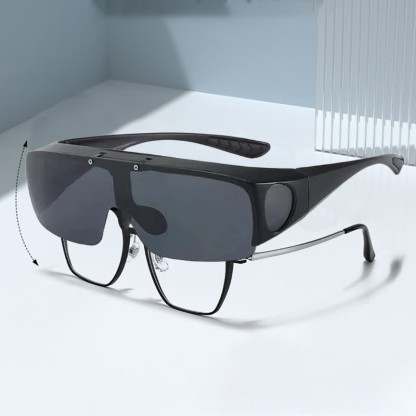 Spykay™ SG60962 Fit Over Glasses Clip-On Lenses Polarized Sunglasses for Driving&Cycling - Black - image 5