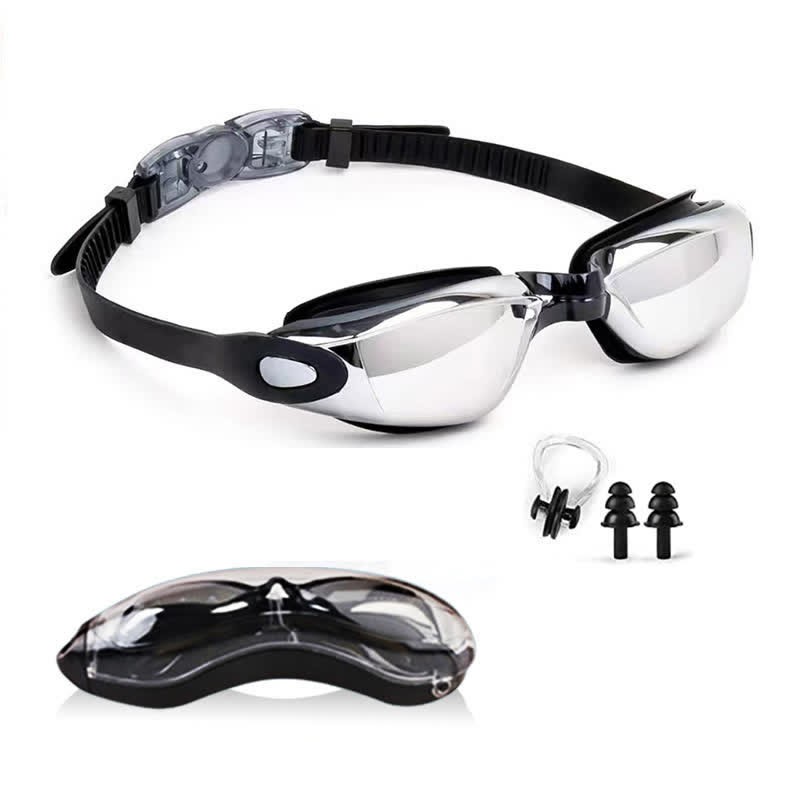 Spykay™ SG61021 Swimming Goggles No Leaking Full Protection Adult Men Women Youth with Earplugs,Nose clip and Case  - A-Black/Silver - image 7