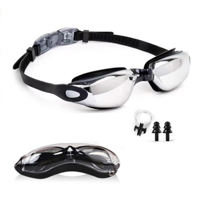 Spykay™ SG61021 Swimming Goggles No Leaking Full Protection Adult Men Women Youth with Earplugs,Nose clip and Case  - A-Black/Silver - image 7