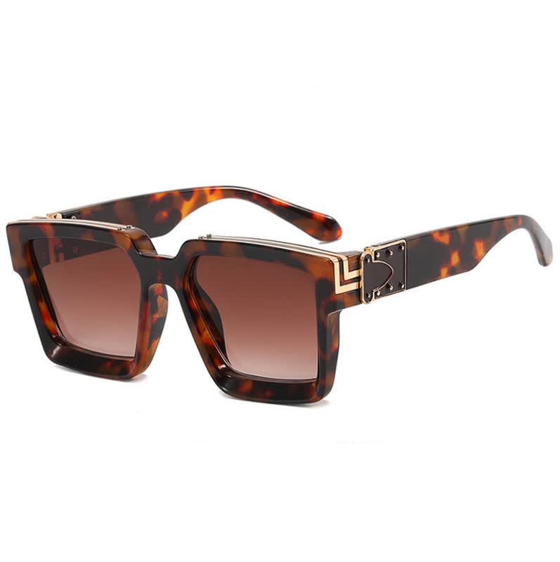 Spykay™ SG60705 Square Frames Hipster Oversized Sunglasses - Brown Leopard Print - image 24