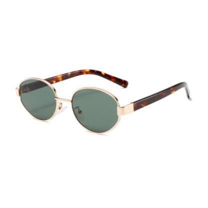 Spykay™ SG60768 Unisex Oval Frame Retro Sunglasses with Nylon Lense - Golden/Green - image 6