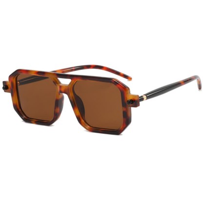 Spykay™ SG60869 Double Bridges Square Frame Sunglasses - Leopard - image 14