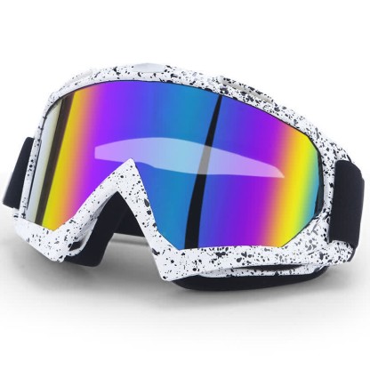 Spykay™ SG60982 Retro Over Glasses Windproof Ski Goggles Motorcycle Goggles for Men Women  - White/Multicolor - image 5