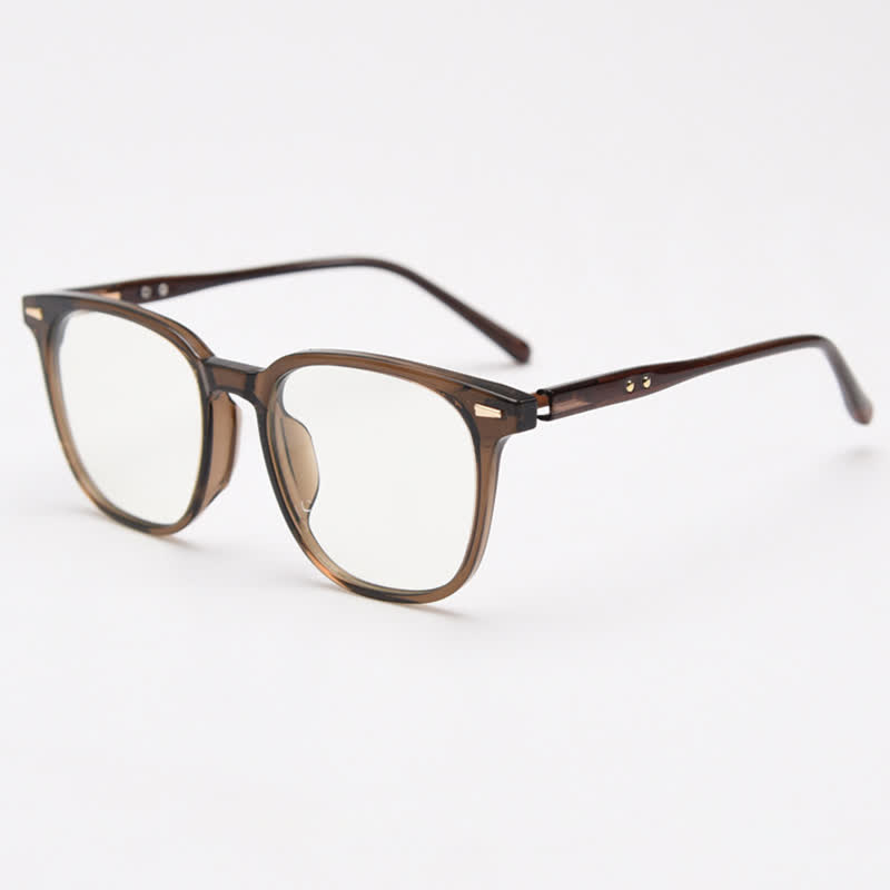 Spykay™ EG26868 Large Square Frame Anti-blue Light Retro Classic Glasses  - Brown - image 12