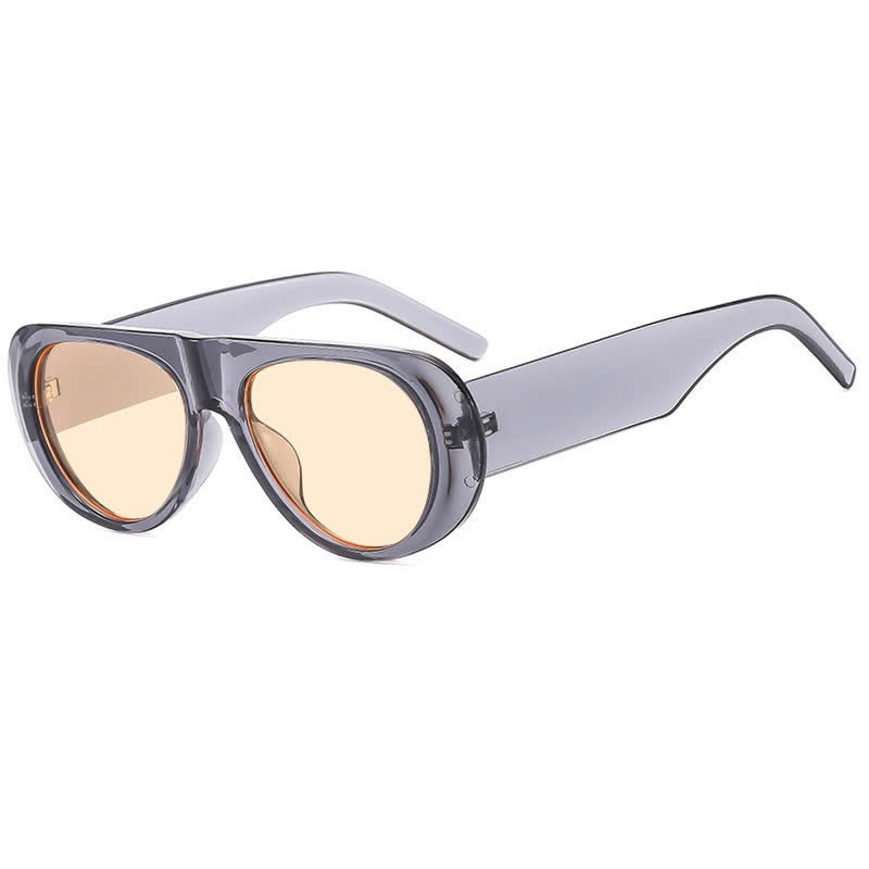 Spykay™ SG60671 Oval Frame Wide Temples Vintage Aviator Sunglasses - Grey - image 32