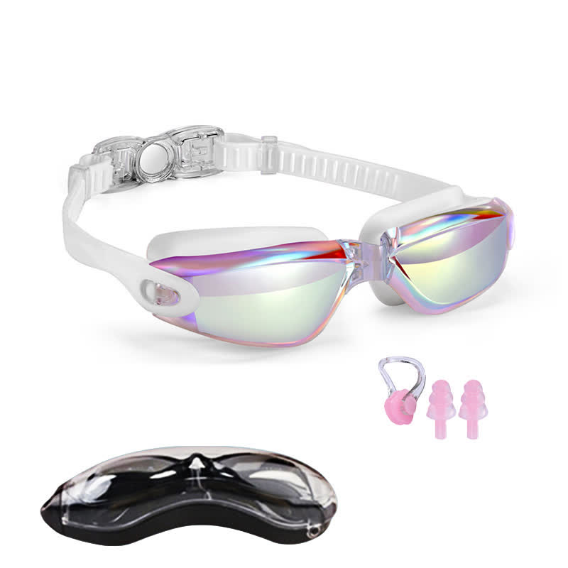 Spykay™ SG61021 Swimming Goggles No Leaking Full Protection Adult Men Women Youth with Earplugs,Nose clip and Case  - A-White/Pink - image 11