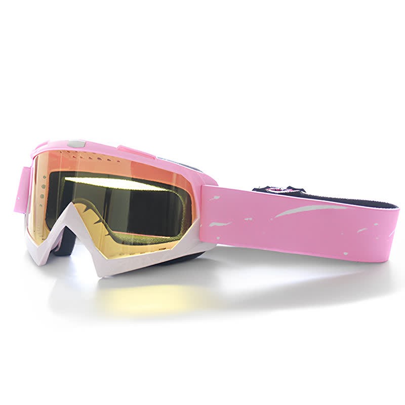 Spykay™ SG61025 Pink Over Glasses Windproof Ski Goggles Motorcycle Goggles for Men Women  - Pink/Yellow - image 10