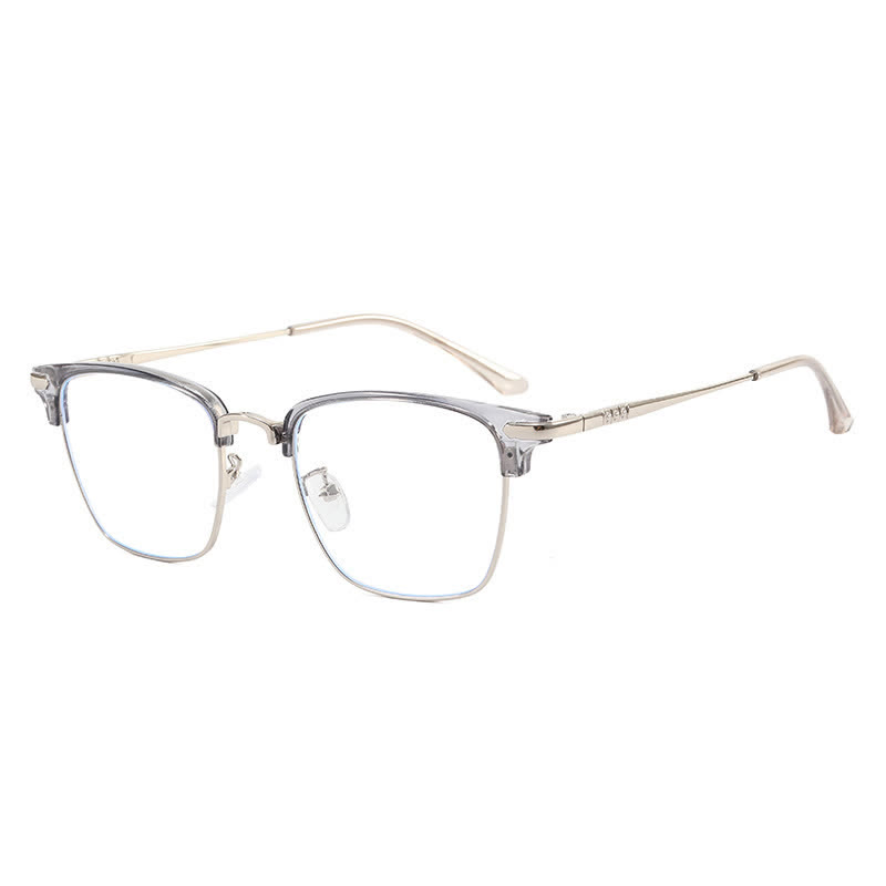 Spykay™ EG26833 Semi-Rimless Retro Square Frame Anti-blue Light Browline Glasses - Grey - image 10