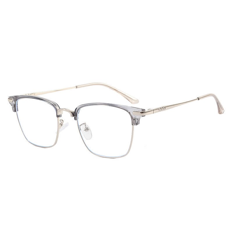 Spykay™ EG26833 Semi-Rimless Retro Square Frame Anti-blue Light Browline Glasses - Grey - image 10