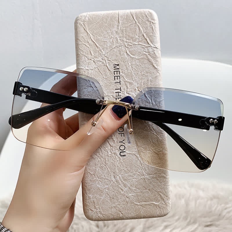 Spykay™ SG61018 Oversized Square Frame Hipster Rimless Sunglasses - image 11